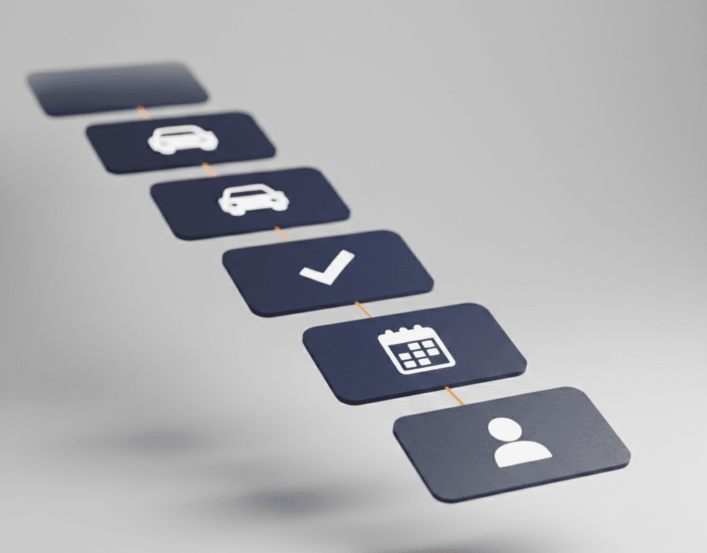 Timeline with floating cards showing who/what/when changes Change history and audit